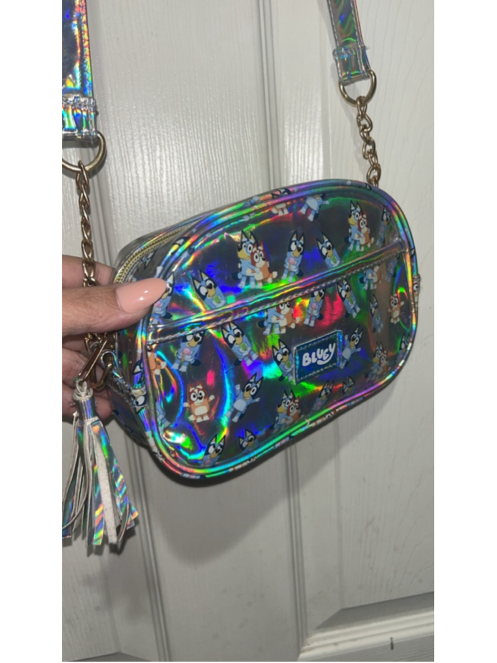 bluey Crossbody Bag One Size Silver Bluey Holographic